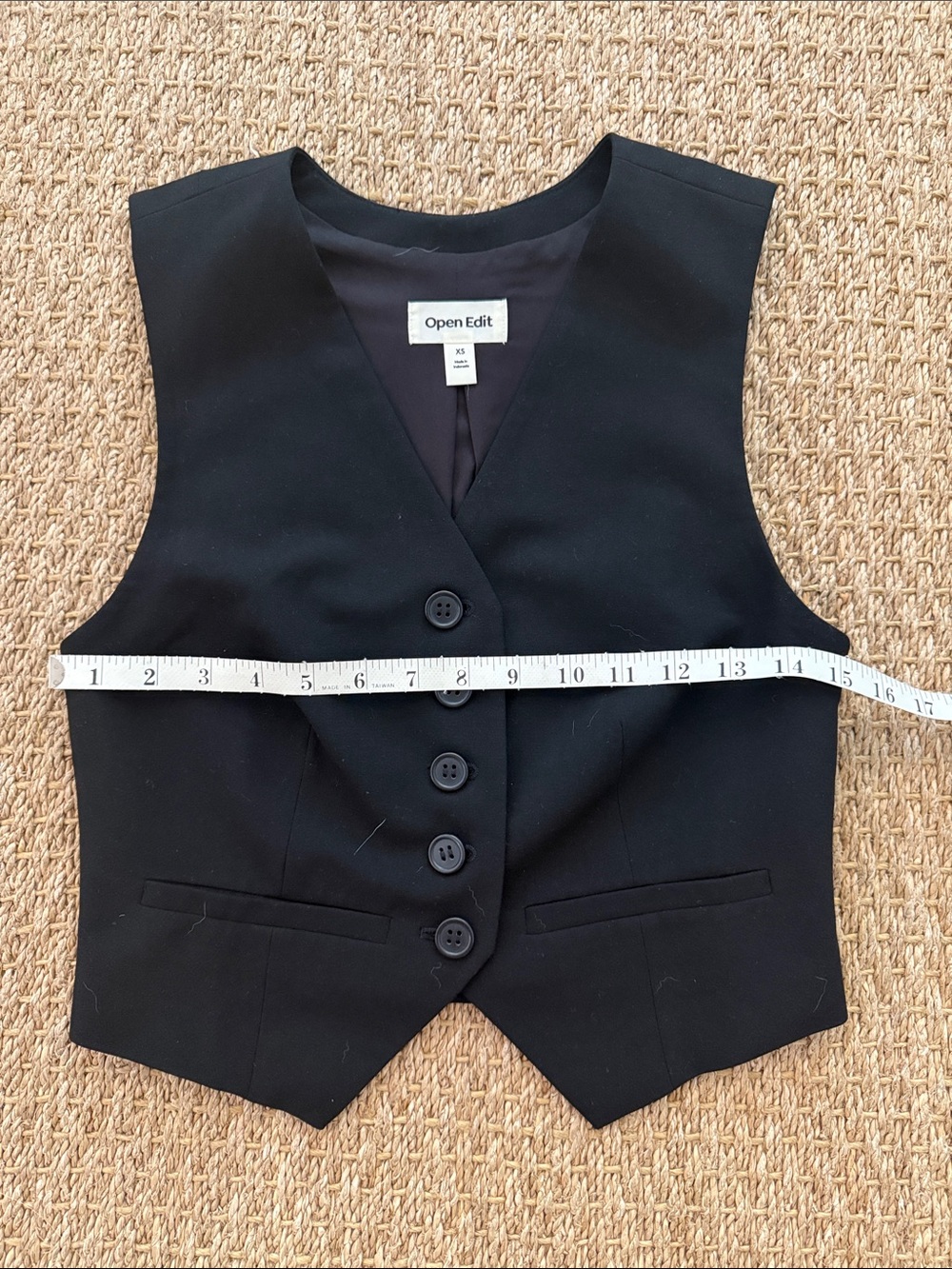 NWOT Open edit 5 button vest 100% polyester size XS perfect with jeans or skirts - Picture 4 of 6